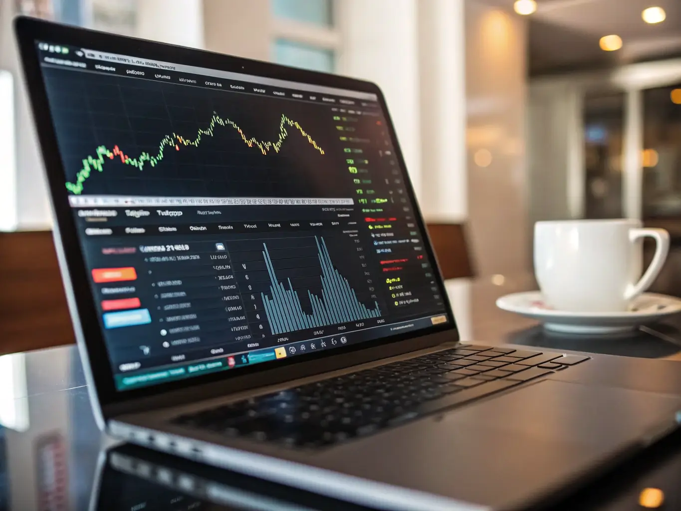 A secure digital interface displaying advanced data analytics and financial insights, highlighting Acu's use of cutting-edge technology.