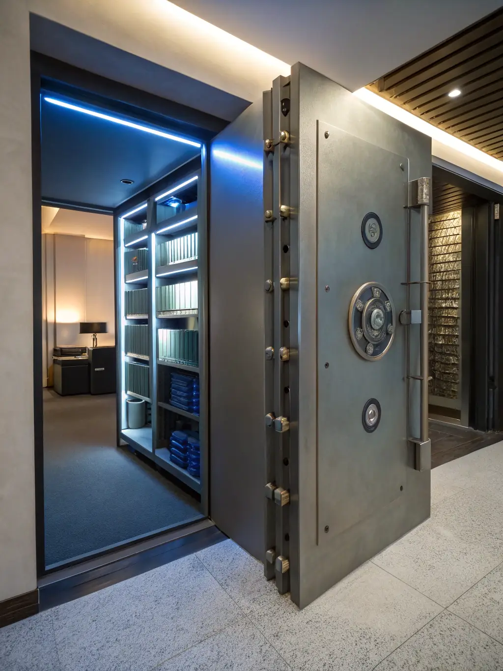 A secure vault with a combination lock, symbolizing the security and protection of investments with Acu.
