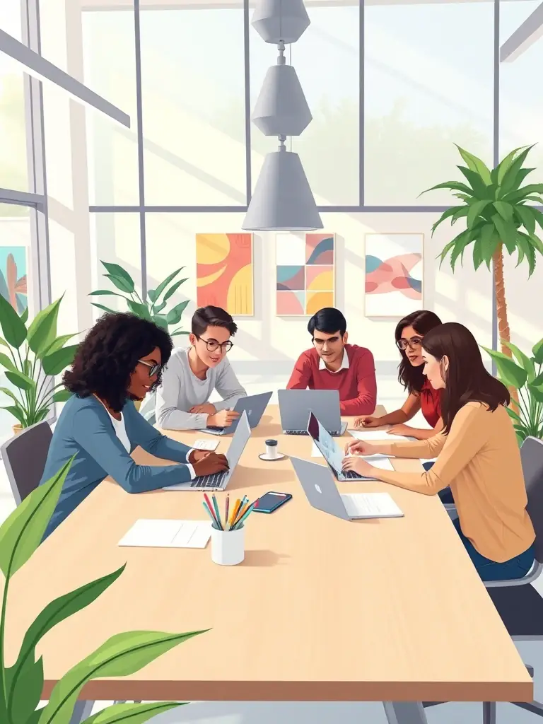 A diverse group of people of different ages and ethnicities happily planning their financial future with Acu.